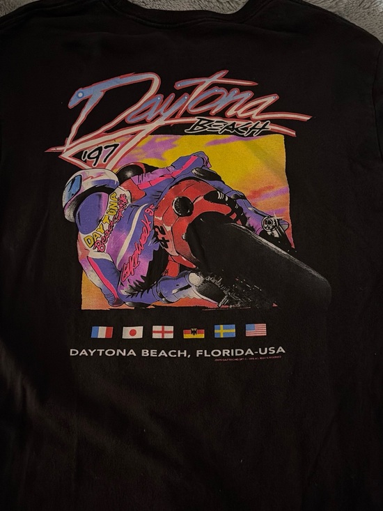 Brandy Melville Tops - Brandy Melville Black Daytona Beach Motorcycle Graphic Tee